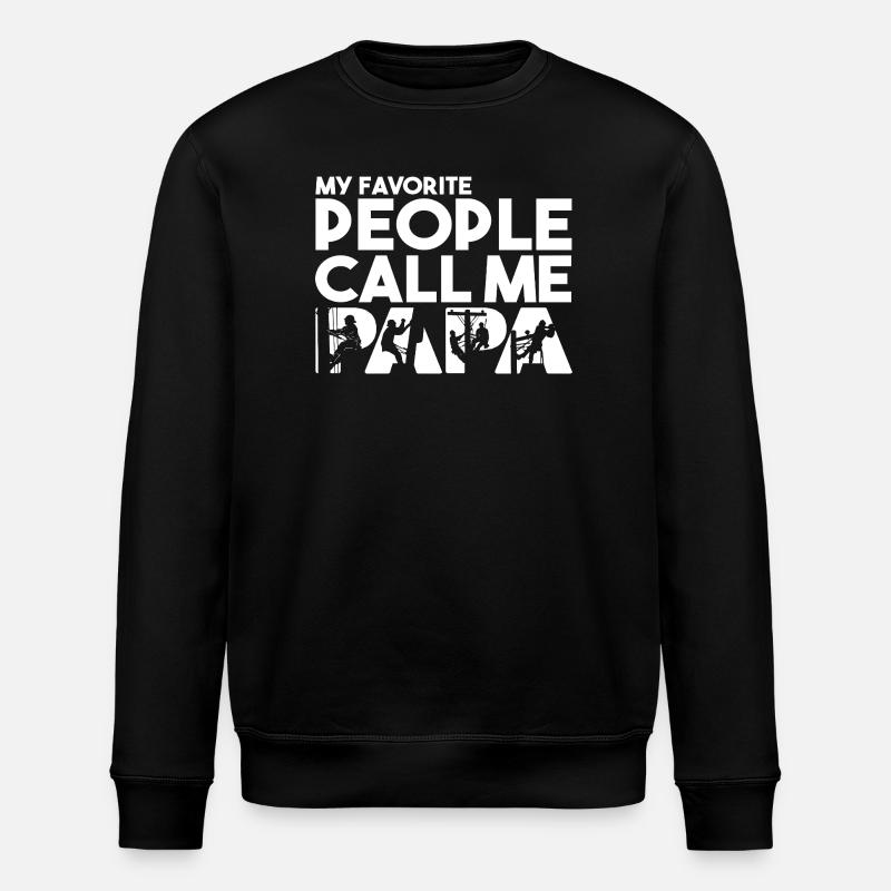 Papa-Linienarbeiter Elektromonteur Silhouette - Stanley/Stella Unisex Bio-Sweatshirt ROLLER - Schwarz