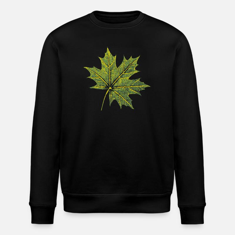 Maple Leaf - Forest & Nature BOTANIK - Stanley/Stella ROLLER Unisex Organic Sweatshirt - black