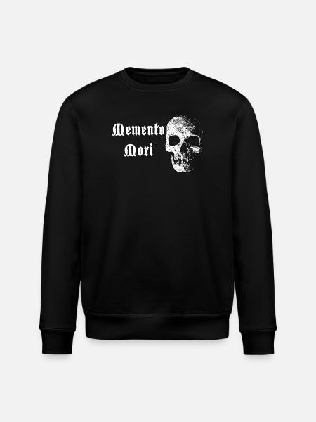 Memento Mori Skull – White Contrast - Stanley/Stella ROLLER Unisex Organic Sweatshirt - black