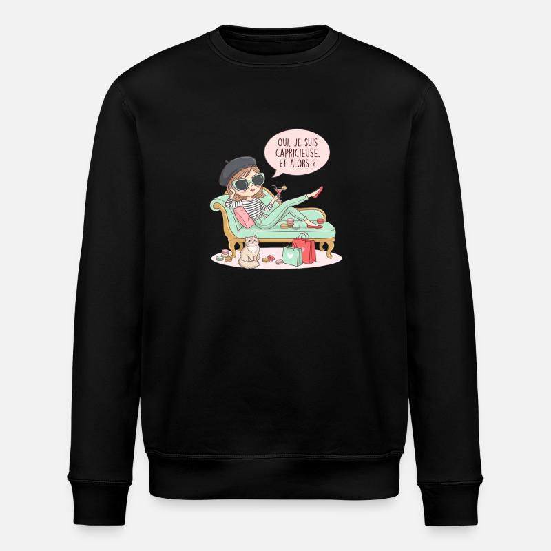 I'm capricious and so - Stanley/Stella ROLLER Unisex Organic Sweatshirt - black