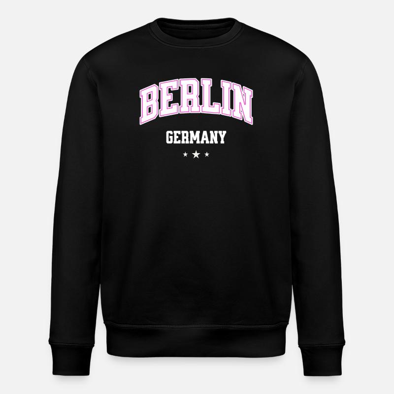 Berlin Pink Varsity Germany - Stanley/Stella ROLLER Unisex Organic Sweatshirt - black
