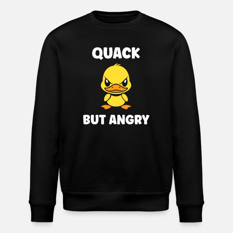 Furious Duck Cartoon - Stanley/Stella ROLLER Unisex Organic Sweatshirt - black