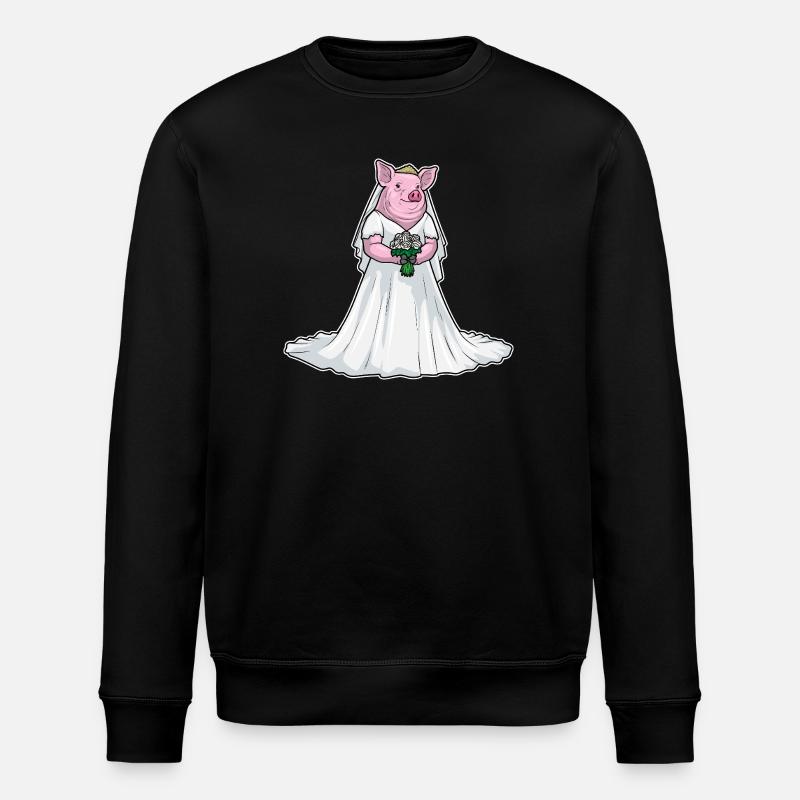 Pig Bridal Bouquet Wedding - Stanley/Stella ROLLER Unisex Organic Sweatshirt - black