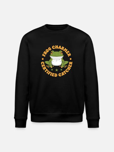 Frog Catcher Charmer Certified Frog - Stanley/Stella ROLLER Unisex Organic Sweatshirt - black