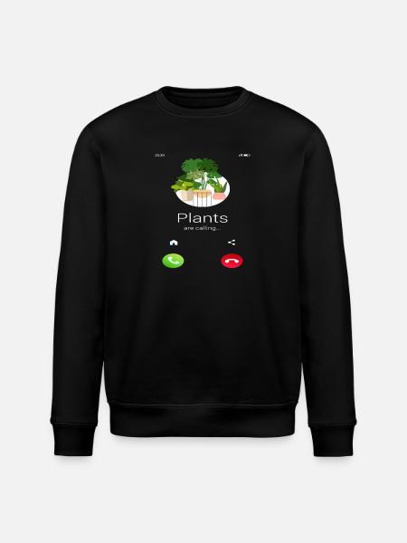 Plants Are Calling Plant Lover - Stanley/Stella ROLLER Unisex Organic Sweatshirt - black