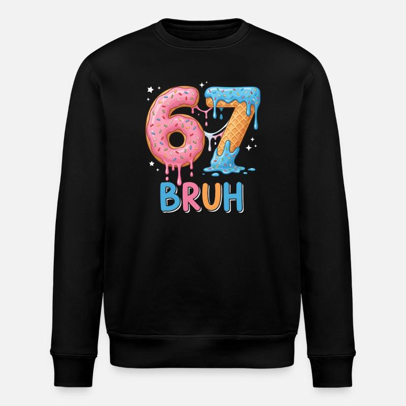 67 Bruh Donut Glacé - Sweat bio ROLLER Stanley/Stella Unisexe - noir