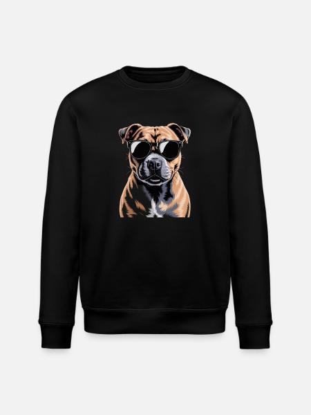 Staffordshire Bullterrier - Stanley/Stella Unisex Bio-Sweatshirt ROLLER - Schwarz