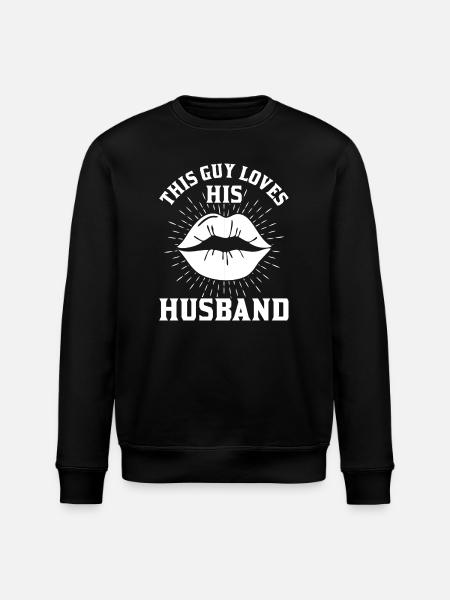 This guy loves his husband - Stanley/Stella ROLLER Unisex Organic Sweatshirt - black