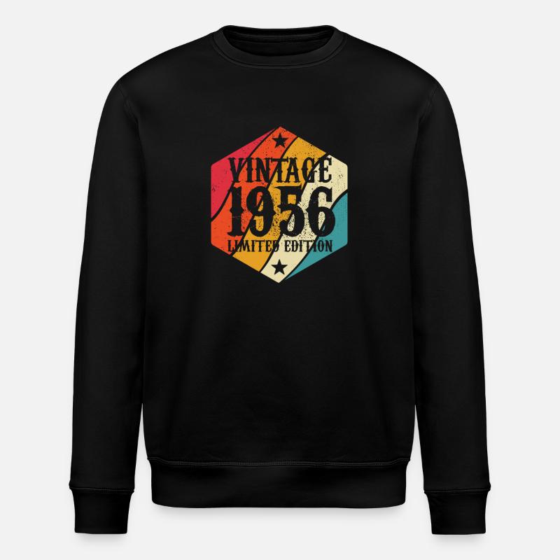 Limited Edition 1956 Birthday Gift - Stanley/Stella ROLLER Unisex Organic Sweatshirt - black