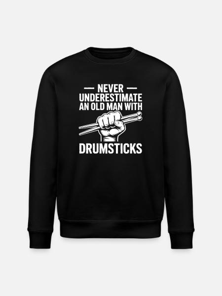 Drummer Saying Funny Drummer Gift - Stanley/Stella ROLLER Unisex Organic Sweatshirt - black
