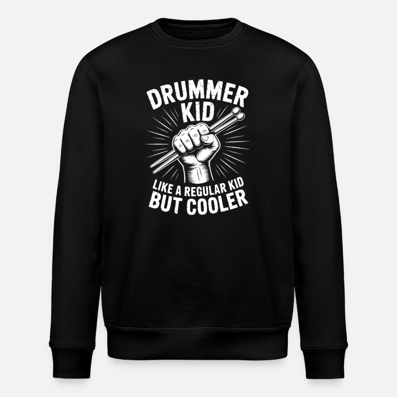 Drummer Saying Funny Drummer Gift - Stanley/Stella ROLLER Unisex Organic Sweatshirt - black