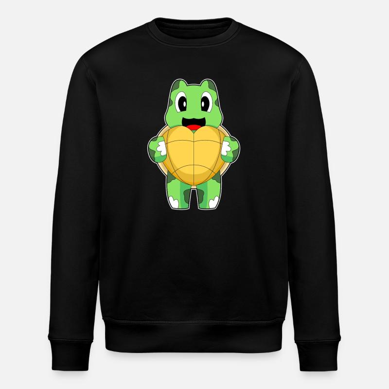 Turtle Heart - Stanley/Stella ROLLER Unisex Organic Sweatshirt - black