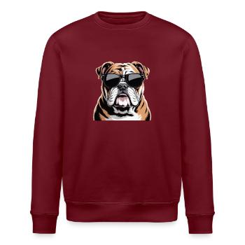 Bulldogge - Stanley/Stella Unisex Bio-Sweatshirt ROLLER - Burgunderrot - Vorne - Nik (191cm)