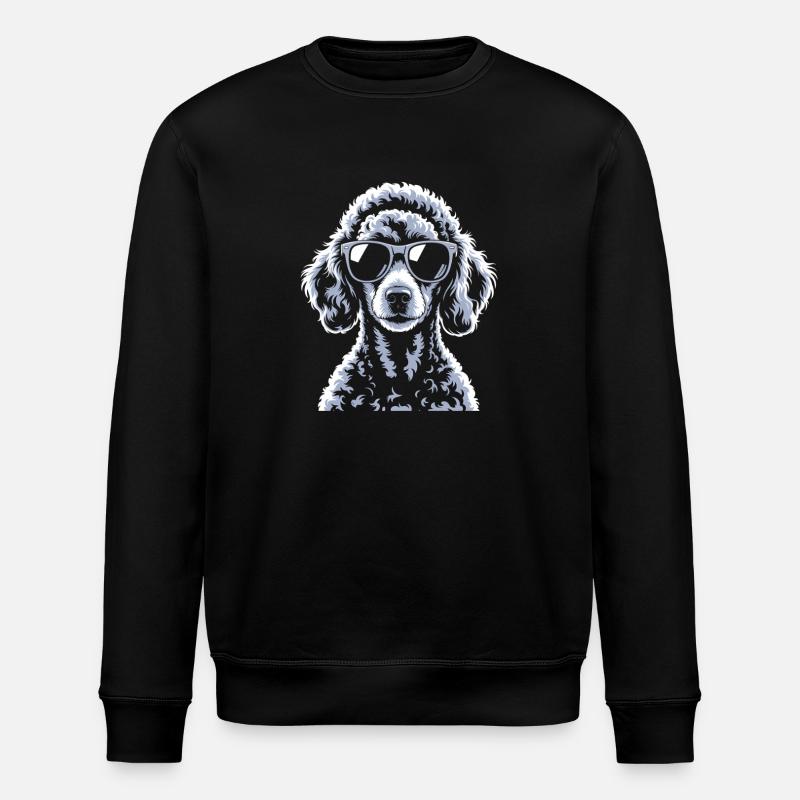 White Poodle - Stanley/Stella ROLLER Unisex Organic Sweatshirt - black