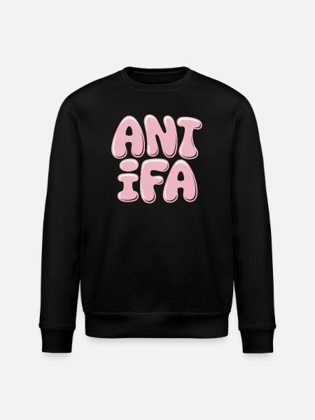 Antifa - Antifascist Merch - Stanley/Stella ROLLER Unisex Organic Sweatshirt - black