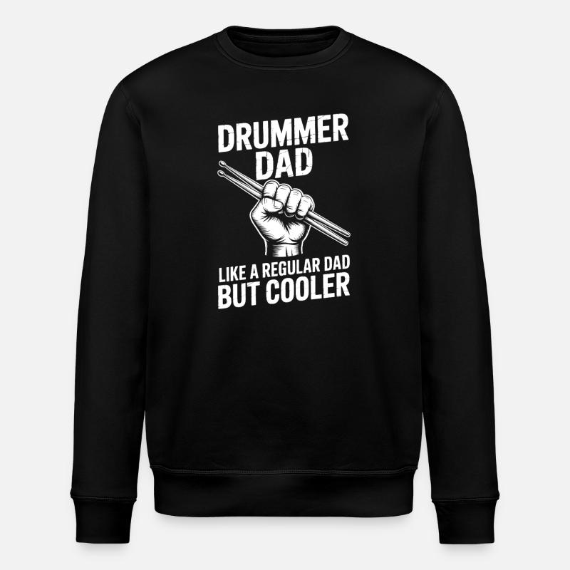 Drummer Saying Funny Drummer Gift - Stanley/Stella ROLLER Unisex Organic Sweatshirt - black