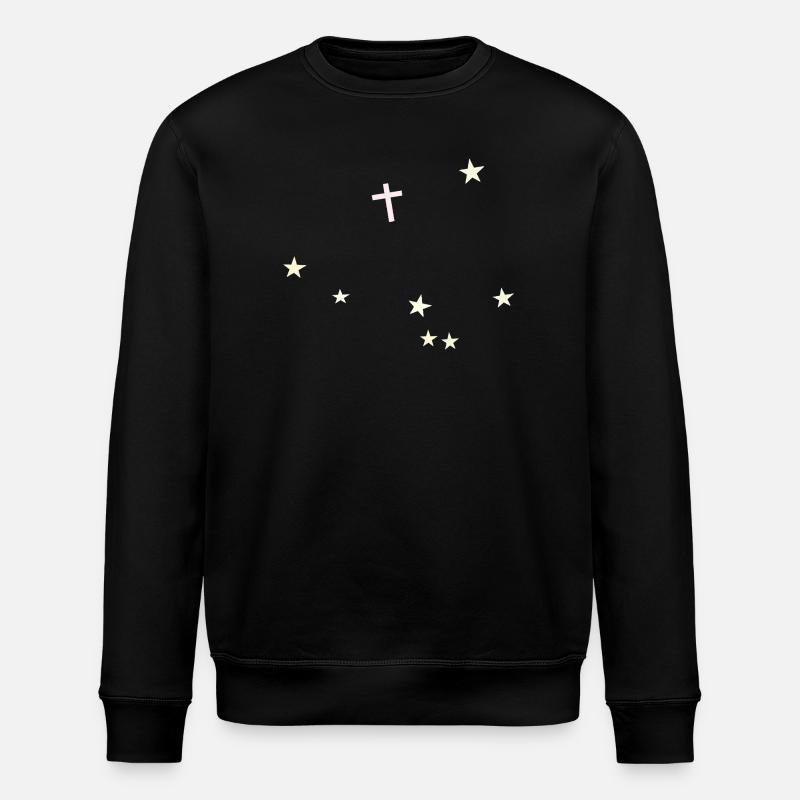 Cross in the starry sky - Stanley/Stella ROLLER Unisex Organic Sweatshirt - black