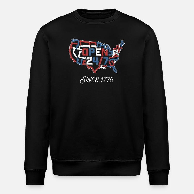 Open 24/7 Since 1776 - Stanley/Stella Unisex Bio-Sweatshirt ROLLER - Schwarz