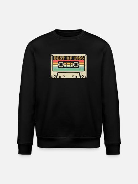 Best of 1956 Retro Cassette 70th Birthday - Stanley/Stella ROLLER Unisex Organic Sweatshirt - black