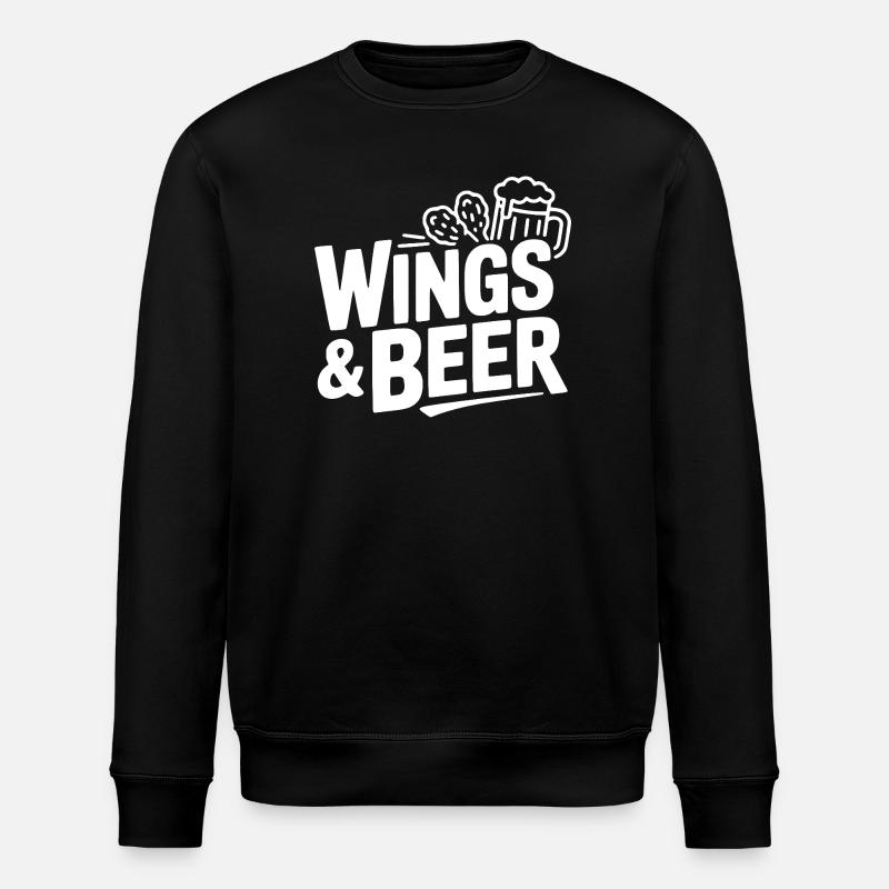 Wings and Beer - Stanley/Stella ROLLER Unisex Organic Sweatshirt - black