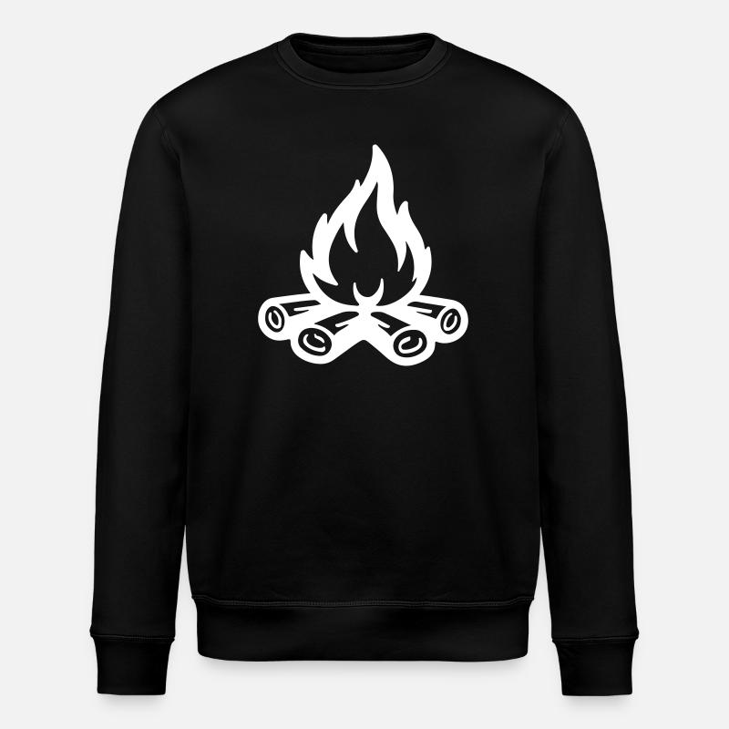 Campfire Symbol Flame - Stanley/Stella ROLLER Unisex Organic Sweatshirt - black