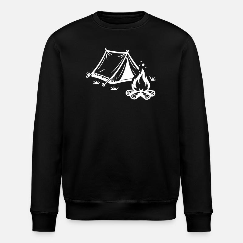 Tent Campfire Camping - Stanley/Stella ROLLER Unisex Organic Sweatshirt - black
