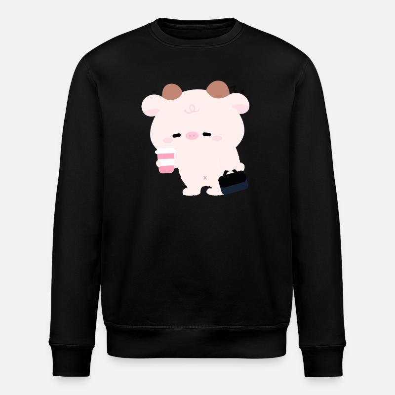 Tried Cow Coffee Run - Stanley/Stella ROLLER Unisex Organic Sweatshirt - black
