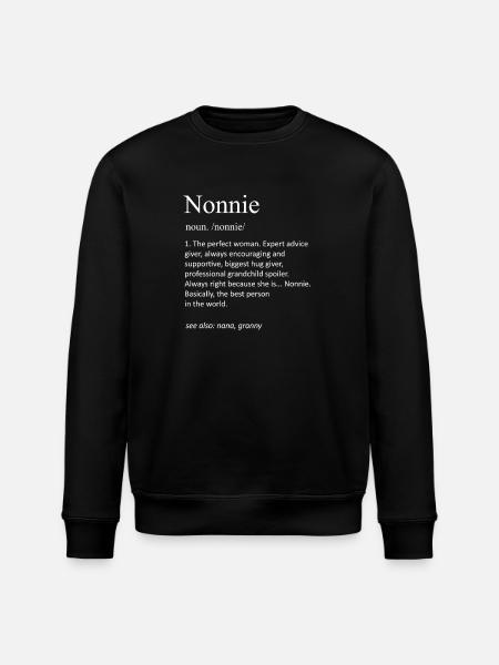 Nonnie Definition Funny Grandmother Nana Granny - Stanley/Stella ROLLER Unisex Organic Sweatshirt - black