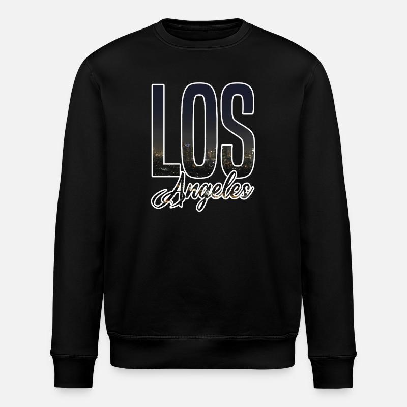 Los Angeles Skyline Lettering - Stanley/Stella ROLLER Unisex Organic Sweatshirt - black