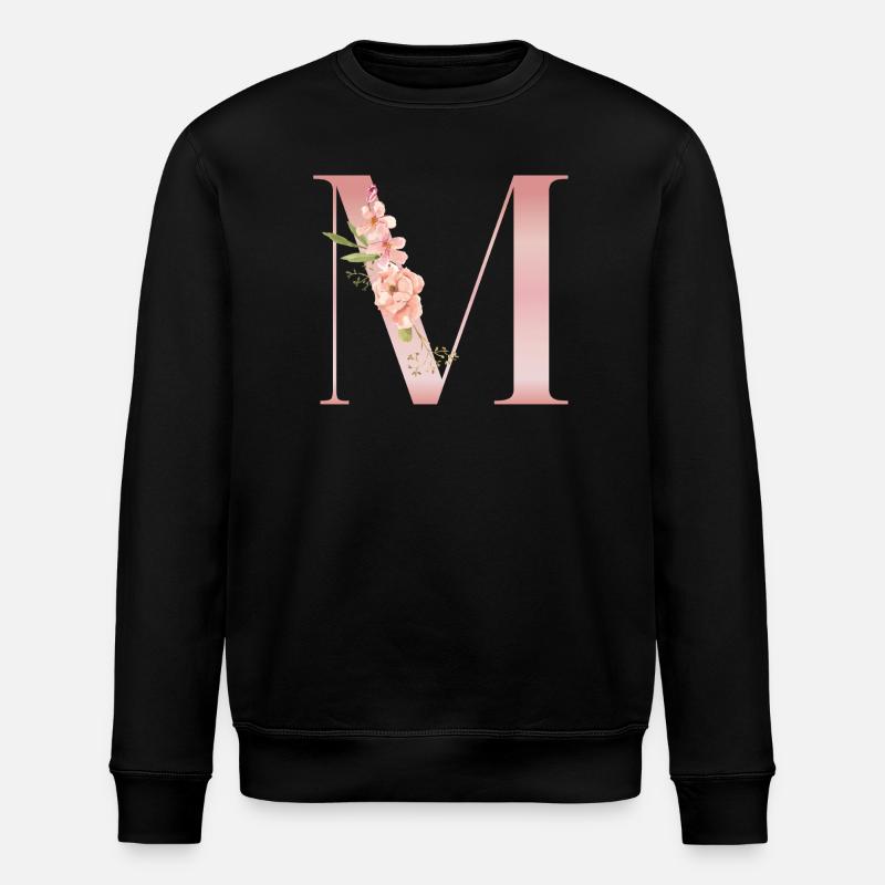 M fleurs roses pastel - Sweat bio ROLLER Stanley/Stella Unisexe - noir