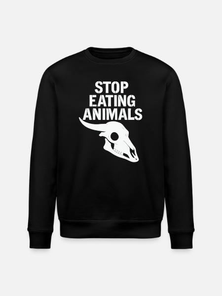 Stop Eating Animals – Protecting Animal Life - Stanley/Stella ROLLER Unisex Organic Sweatshirt - black