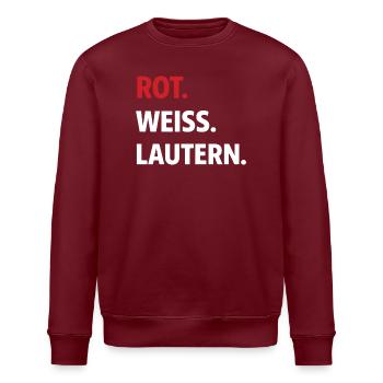 Red. White. Lautern. – Kaiserslautern Fan Shirt - Stanley/Stella ROLLER Unisex Organic Sweatshirt - burgundy - Front - Nik (191cm)