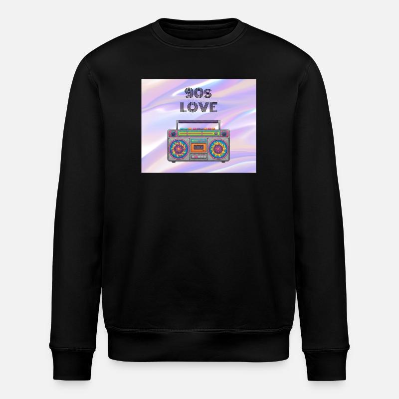 90s Liebe Boombox - Stanley/Stella Unisex Bio-Sweatshirt ROLLER - Schwarz