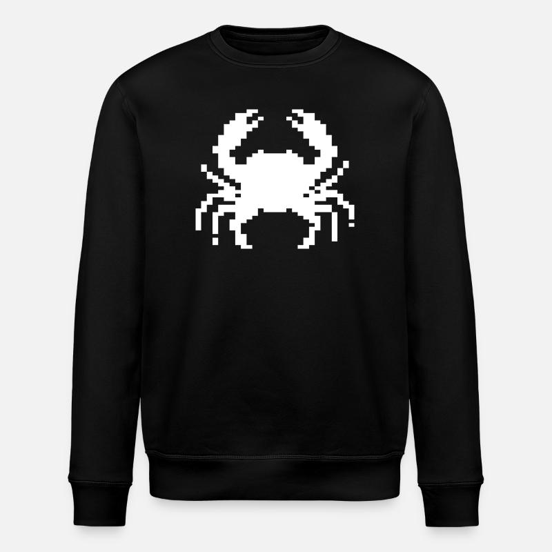 Pixel crab design - Stanley/Stella ROLLER Unisex Organic Sweatshirt - black