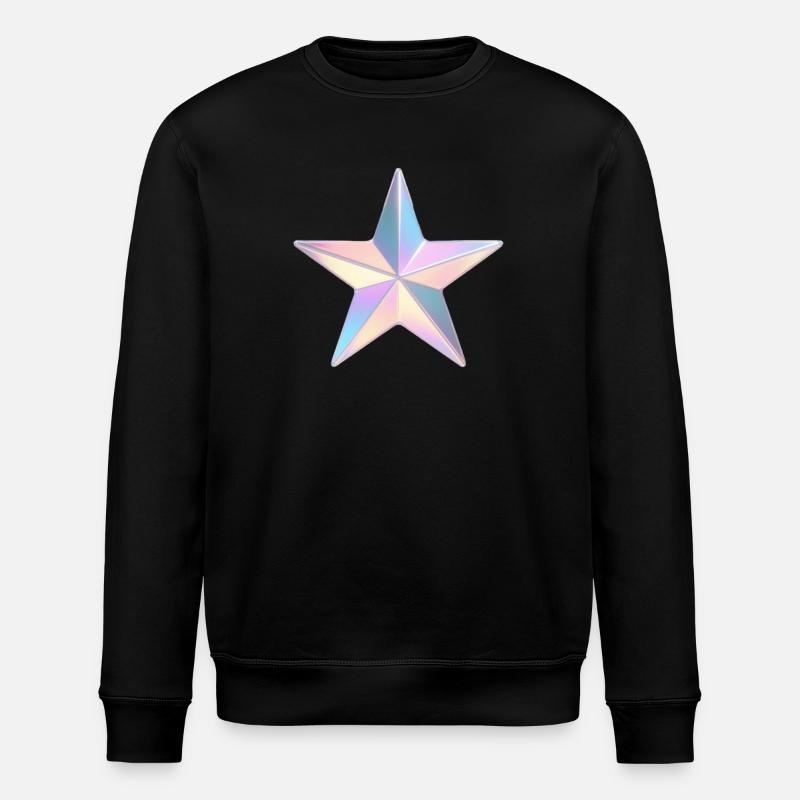 Étoile irisée pastel - Sweat bio ROLLER Stanley/Stella Unisexe - noir