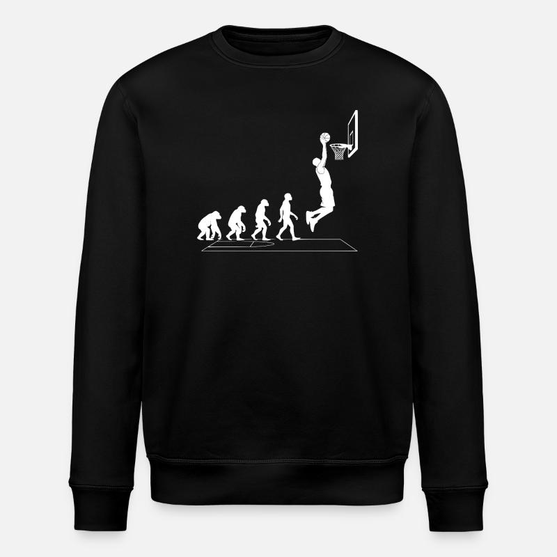 Evolution des Dunkens auf Court Basketball - Stanley/Stella Unisex Bio-Sweatshirt ROLLER - Schwarz
