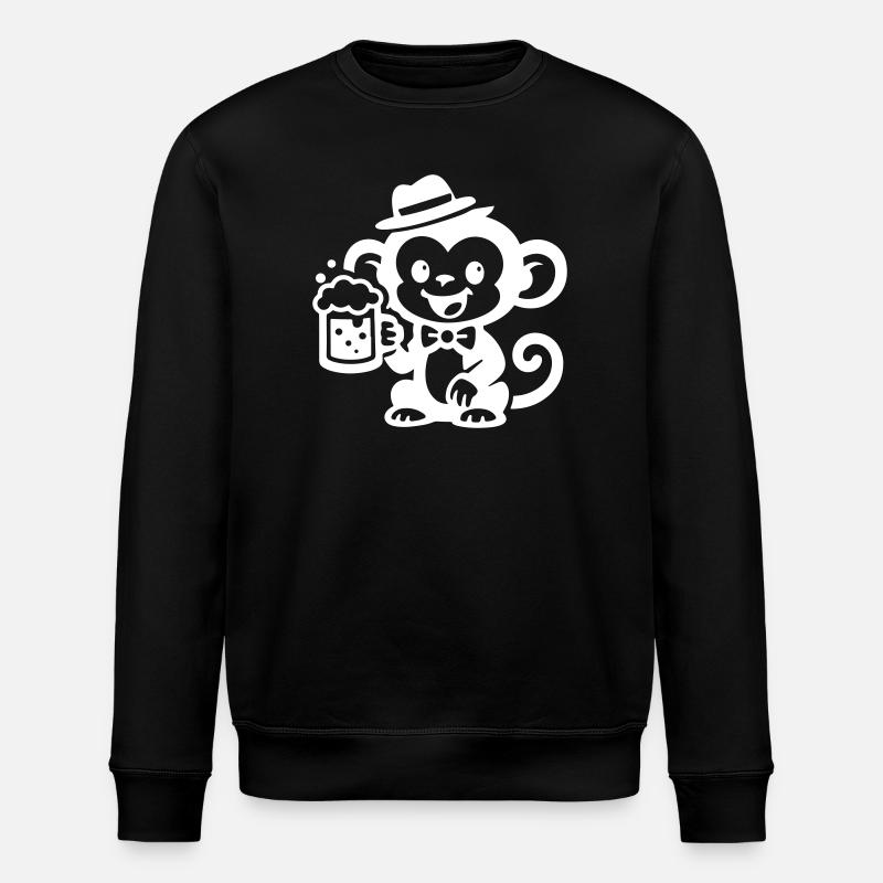 Monkey Beer - Stanley/Stella ROLLER Unisex Organic Sweatshirt - black