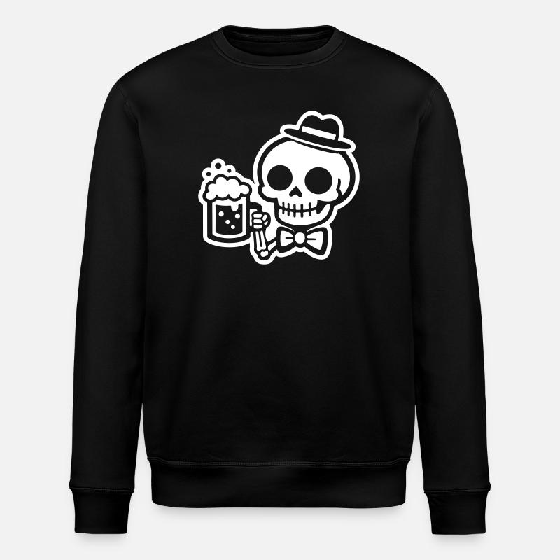 Skeleton Beer - Stanley/Stella ROLLER Unisex Organic Sweatshirt - black