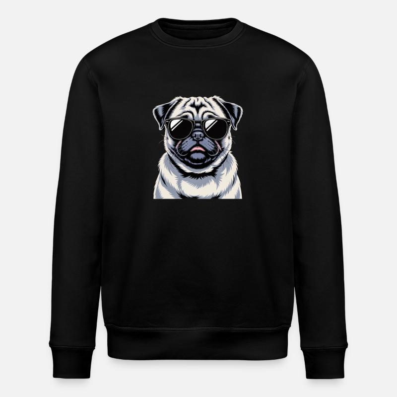 Pug - Stanley/Stella ROLLER Unisex Organic Sweatshirt - black