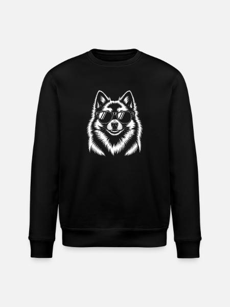 White Spitz Dog Pomeranian - Stanley/Stella ROLLER Unisex Organic Sweatshirt - black