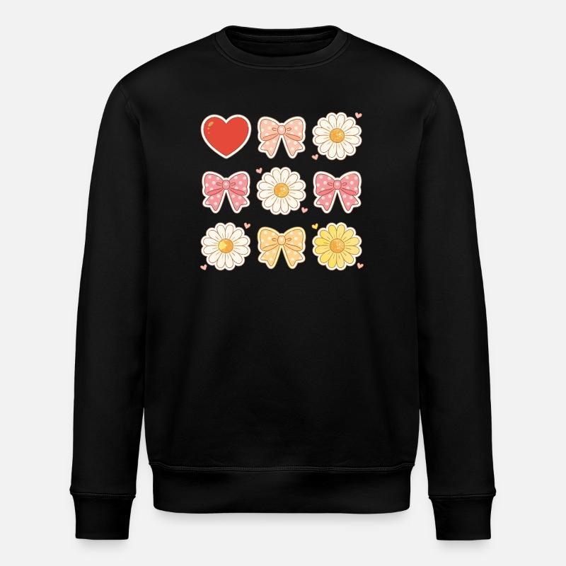 Pastel Daisy Bows Herzmuster - Stanley/Stella Unisex Bio-Sweatshirt ROLLER - Schwarz