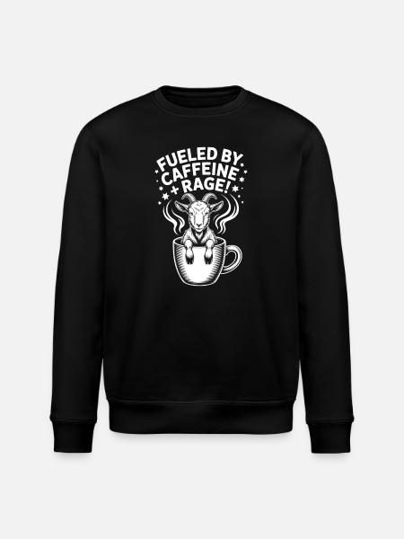Coffee Sayings Caffeine Funny Coffee Gift - Stanley/Stella ROLLER Unisex Organic Sweatshirt - black