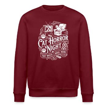Cat Horror Night - Stanley/Stella Unisex Bio-Sweatshirt ROLLER - Burgunderrot - Vorne - Nik (191cm)