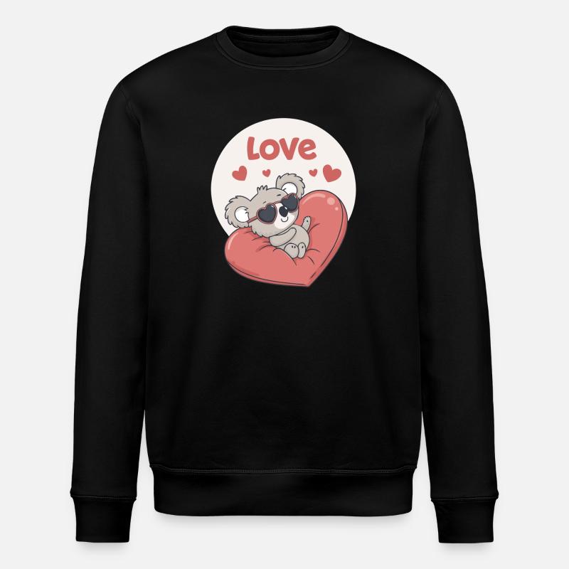 Koalaherz in Farbe - Stanley/Stella Unisex Bio-Sweatshirt ROLLER - Schwarz