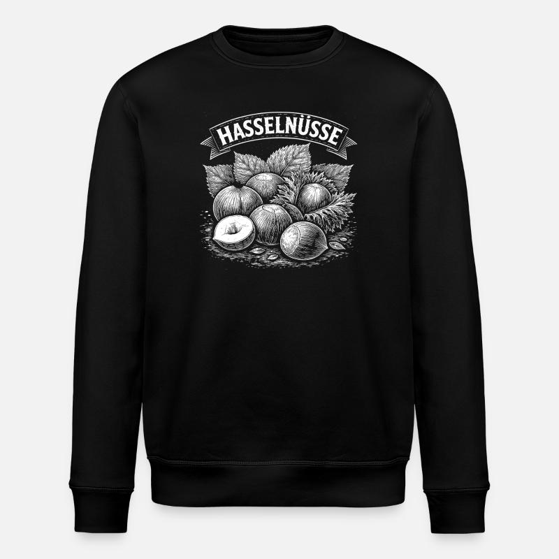 Hazelnuts Banner Illustration - Stanley/Stella ROLLER Unisex Organic Sweatshirt - black