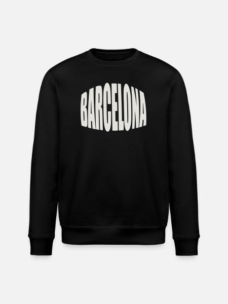 Barcelona Large Logo - Stanley/Stella ROLLER Unisex Organic Sweatshirt - black