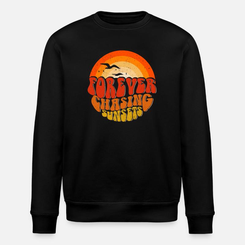 Forever Chasing Sunsets Retro Emblem - Stanley/Stella Unisex Bio-Sweatshirt ROLLER - Schwarz