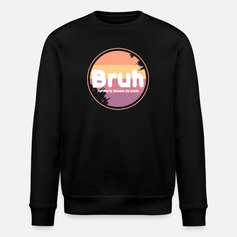 Bruh Retro Mom Logo - Stanley/Stella ROLLER Unisex Organic Sweatshirt - black