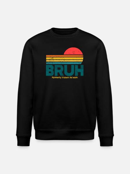 Retro Sunset Bruh Mama - Stanley/Stella ROLLER Unisex Organic Sweatshirt - black