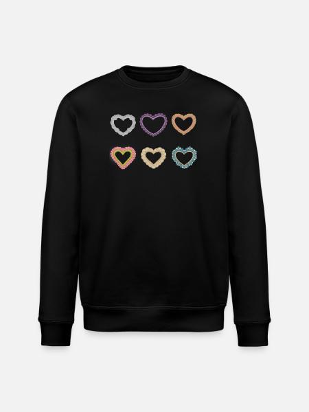 Filigrane Spitzenherzen - Stanley/Stella Unisex Bio-Sweatshirt ROLLER - Schwarz